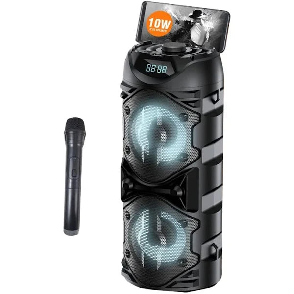 Turbo 25 Karaoke 6800W Dual 8.5'' Bluetooth Speaker Sub Woofer Heavy Bass Sound System Party &Mic Turbo 25 Karaoke 6800W Dual 8.5'' Bluetooth Speaker Sub Woofer Heavy Bass Sound System Party &Mic